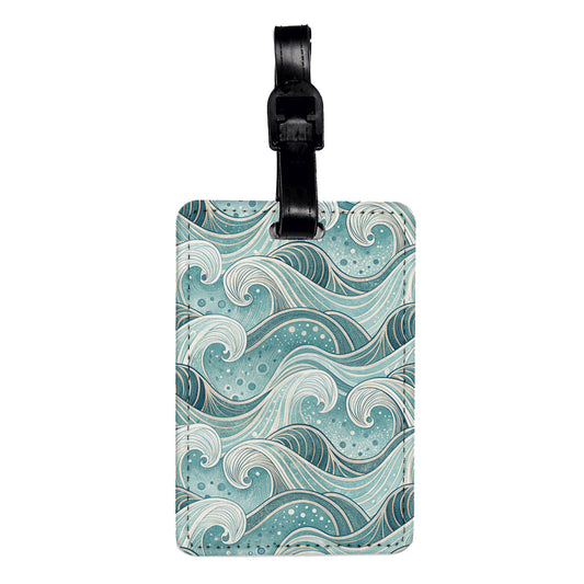 Ripples Surf Waves Travel Faux Leather Luggage Tag