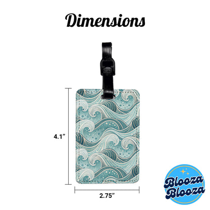 Ripples Surf Waves Travel Faux Leather Luggage Tag
