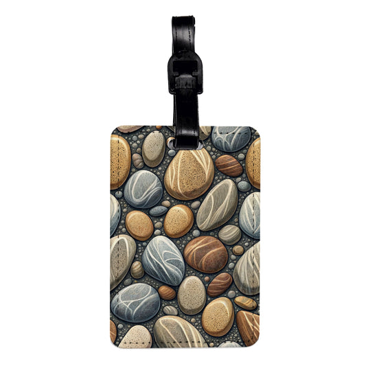 River Rocks Stones Travel Faux Leather Luggage Tag