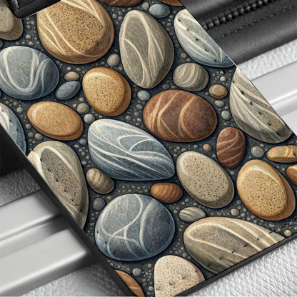 River Rocks Stones Travel Faux Leather Luggage Tag