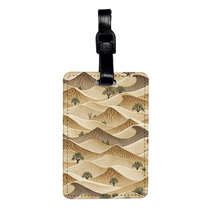 Sand Dunes Background Travel Faux Leather Luggage Tag