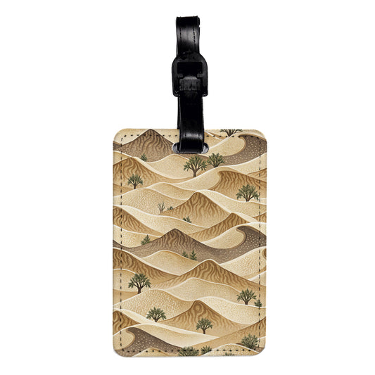 Sand Dunes Background Travel Faux Leather Luggage Tag