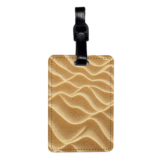 Sandy Background Beach Travel Faux Leather Luggage Tag
