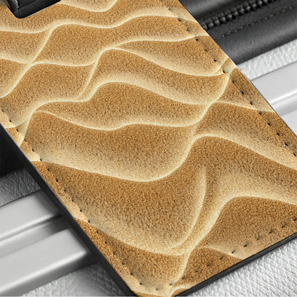 Sandy Background Beach Travel Faux Leather Luggage Tag