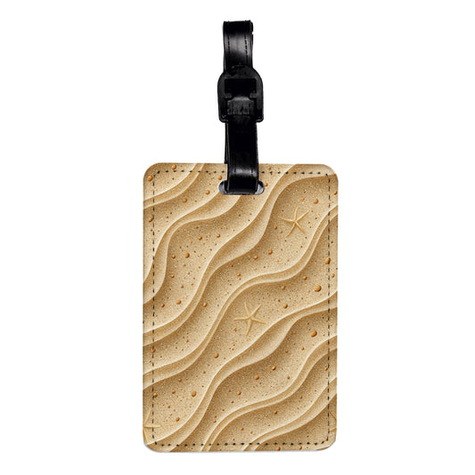 Sandy Background Starfish Travel Faux Leather Luggage Tag