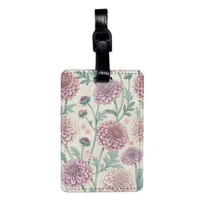 Scabiosa Flowers Pretty Travel Faux Leather Luggage Tag