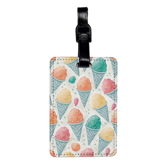 Shaved Ice Snow Cones Colorful Travel Faux Leather Luggage Tag