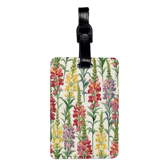 Snapdragon Flowers Yellow Red Purple Travel Faux Leather Luggage Tag