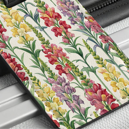 Snapdragon Flowers Yellow Red Purple Travel Faux Leather Luggage Tag