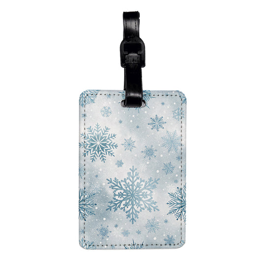 Snowflakes And Winter Travel Faux Leather Luggage Tag