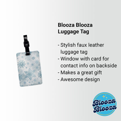 Snowflakes And Winter Travel Faux Leather Luggage Tag