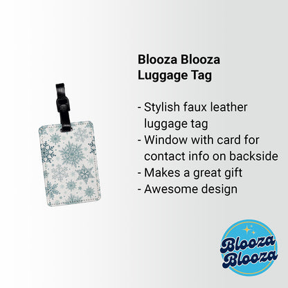 Snowflakes Pretty Winter Background Travel Faux Leather Luggage Tag