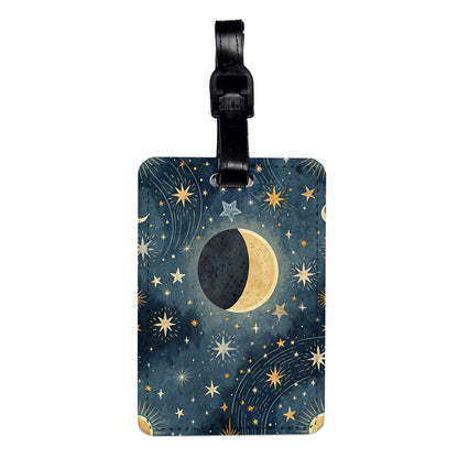 Solar Eclipse Beautiful Travel Faux Leather Luggage Tag