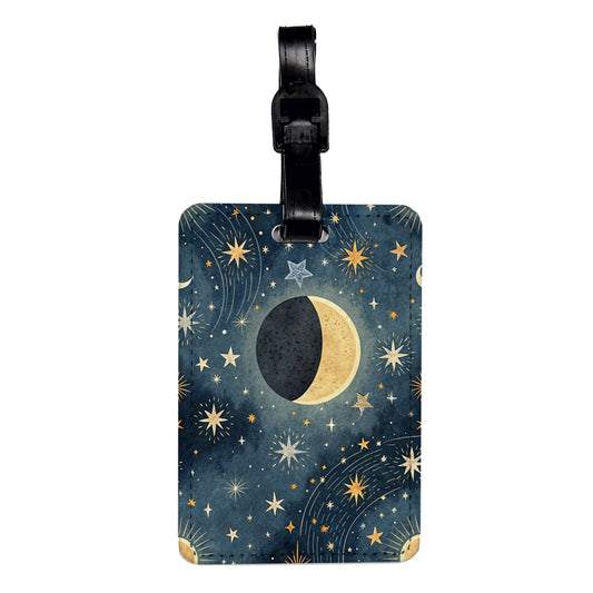 Solar Eclipse Beautiful Travel Faux Leather Luggage Tag