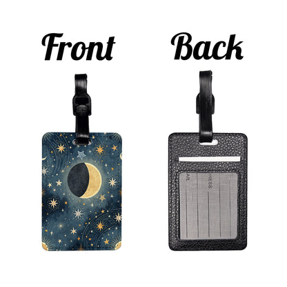 Solar Eclipse Beautiful Travel Faux Leather Luggage Tag