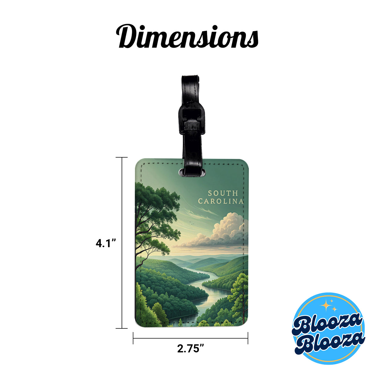 South Carolina State Beautiful Scene Travel Faux Leather Luggage Tag
