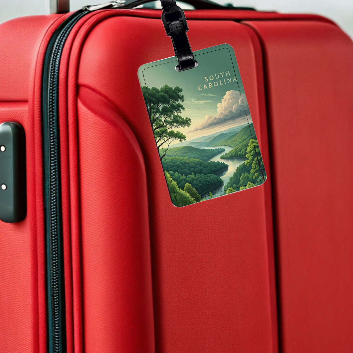 South Carolina State Beautiful Scene Travel Faux Leather Luggage Tag