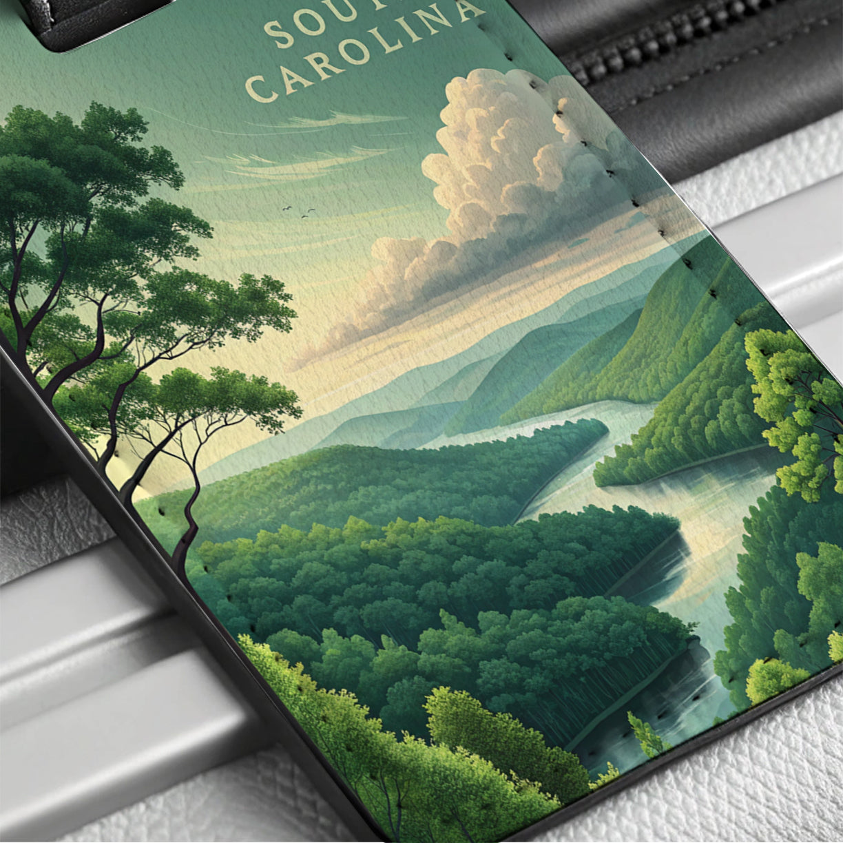 South Carolina State Beautiful Scene Travel Faux Leather Luggage Tag