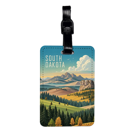 South Dakota State Beautiful Scene Travel Faux Leather Luggage Tag
