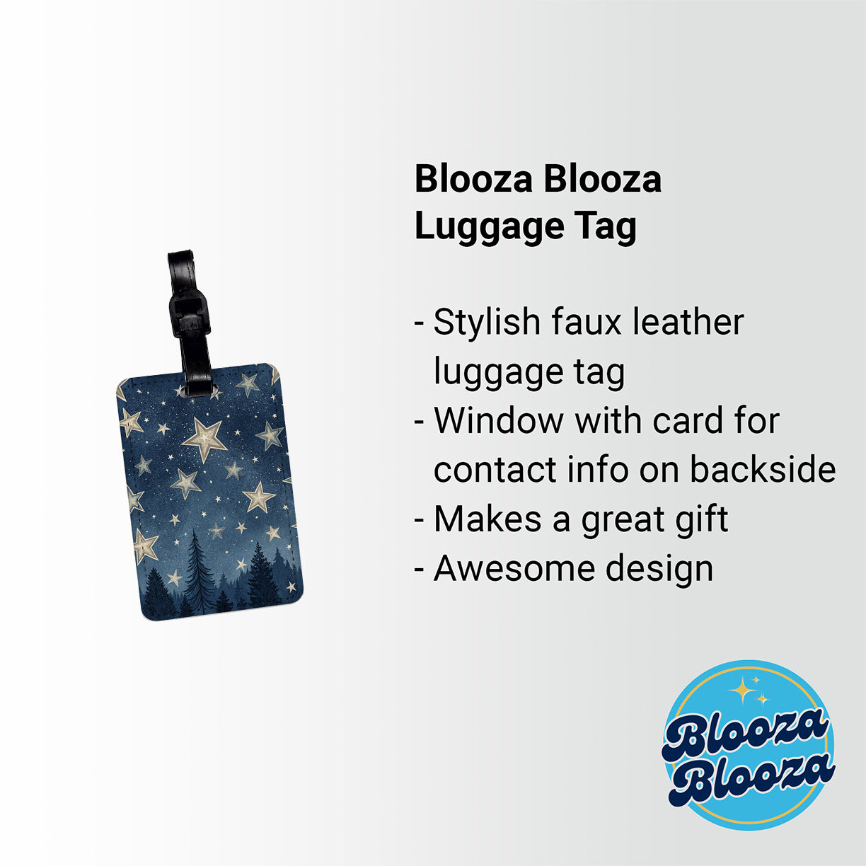Stars At Night Elegant Travel Faux Leather Luggage Tag