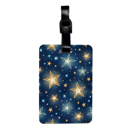 Stars Pretty Background Travel Faux Leather Luggage Tag