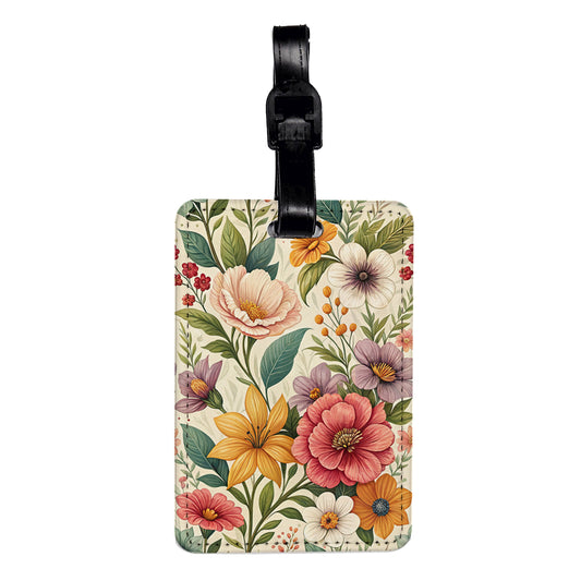 Stock Flowers Elegant Travel Faux Leather Luggage Tag