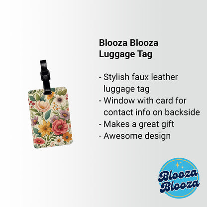 Stock Flowers Elegant Travel Faux Leather Luggage Tag
