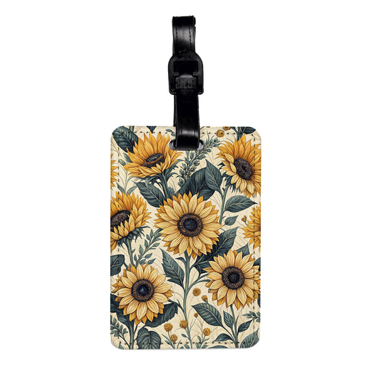 Sunflowers Elegant Background Travel Faux Leather Luggage Tag