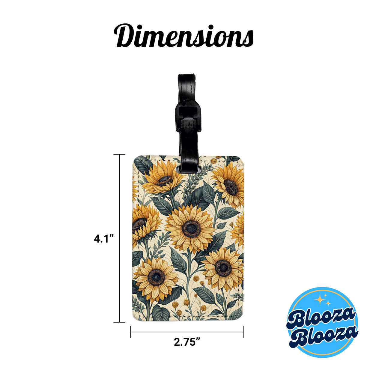 Sunflowers Elegant Background Travel Faux Leather Luggage Tag