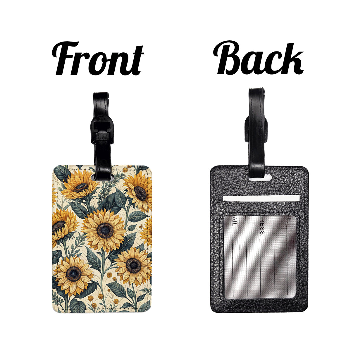 Sunflowers Elegant Background Travel Faux Leather Luggage Tag