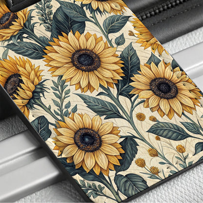 Sunflowers Elegant Background Travel Faux Leather Luggage Tag