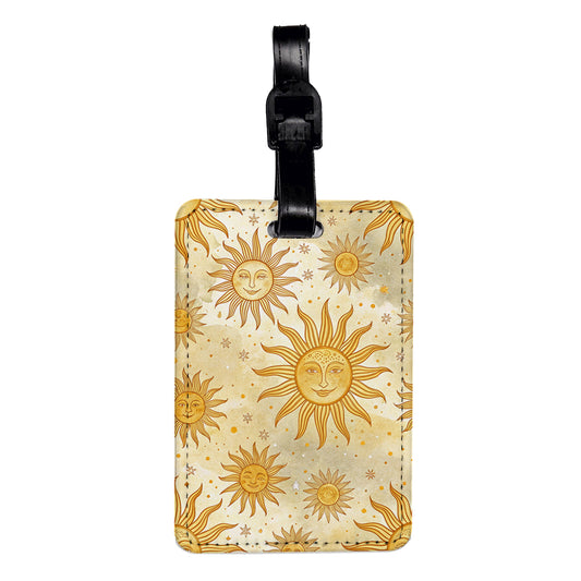 Suns Elegant Background Travel Faux Leather Luggage Tag