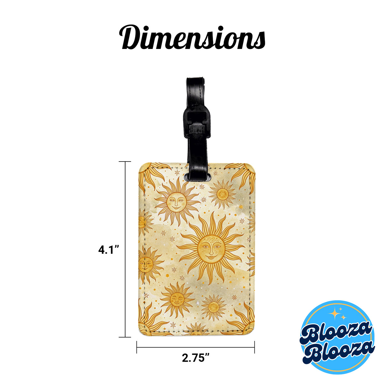 Suns Elegant Background Travel Faux Leather Luggage Tag