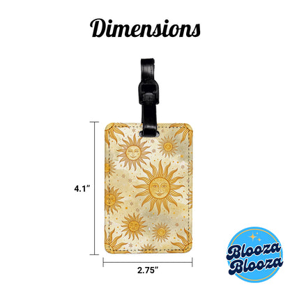 Suns Elegant Background Travel Faux Leather Luggage Tag