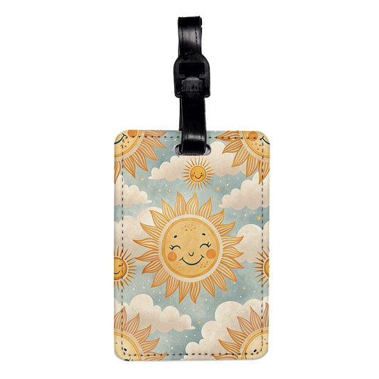 Sweet Smiling Sun Travel Faux Leather Luggage Tag