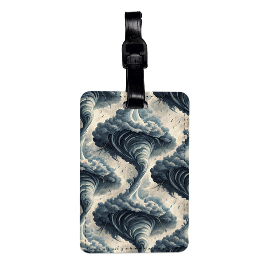 Tornados Background Travel Faux Leather Luggage Tag