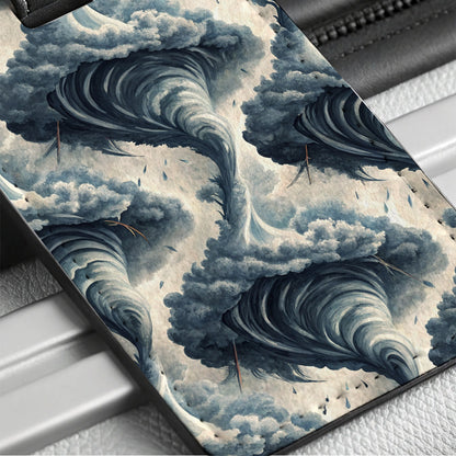 Tornados Background Travel Faux Leather Luggage Tag