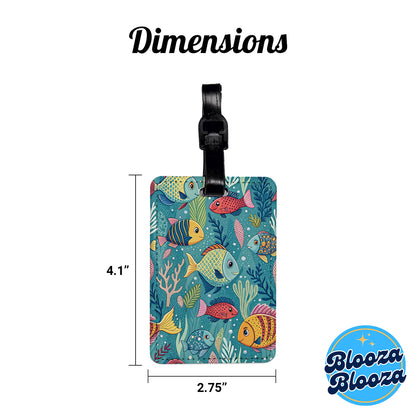 Tropical Cute Fish Travel Faux Leather Luggage Tag