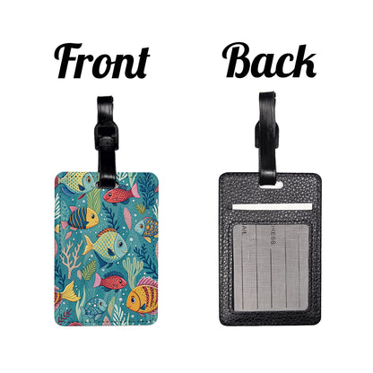 Tropical Cute Fish Travel Faux Leather Luggage Tag