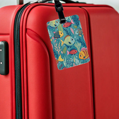 Tropical Cute Fish Travel Faux Leather Luggage Tag
