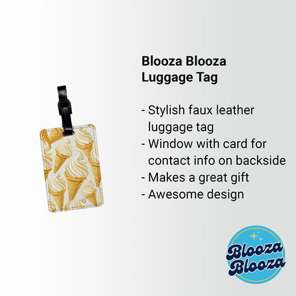 Vanilla Ice Cream Cones Travel Faux Leather Luggage Tag