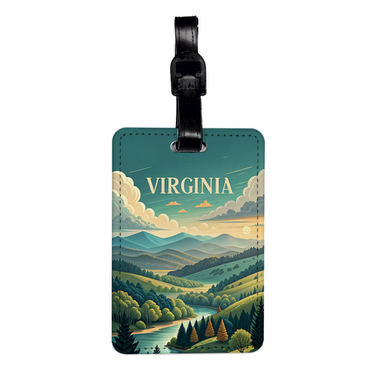 Virginia State Beautiful Scene Travel Faux Leather Luggage Tag