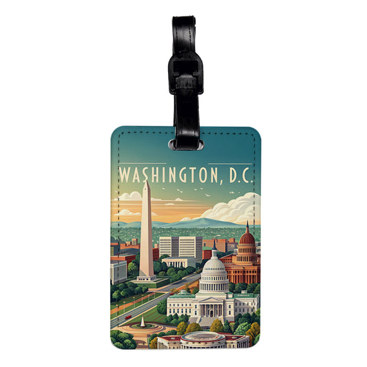 Washington D.C. Beautiful Scene Travel Faux Leather Luggage Tag