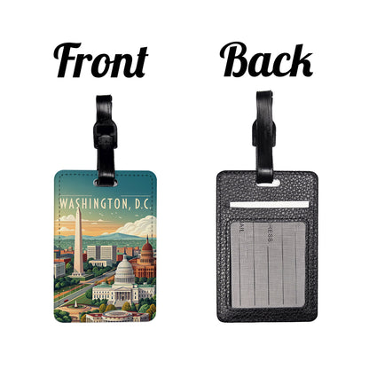 Washington D.C. Beautiful Scene Travel Faux Leather Luggage Tag