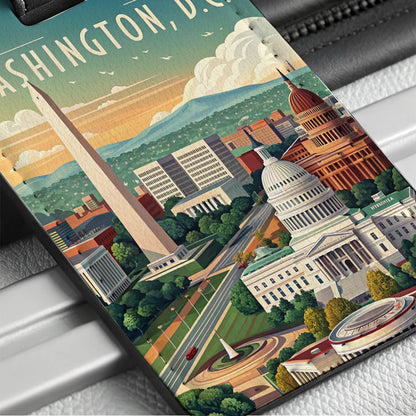 Washington D.C. Beautiful Scene Travel Faux Leather Luggage Tag