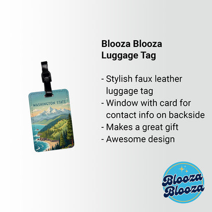 Washington State Beautiful Scene Travel Faux Leather Luggage Tag