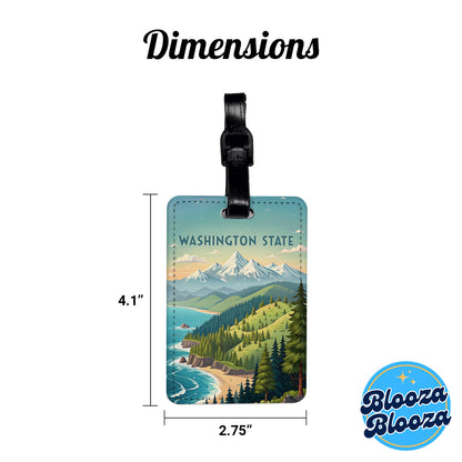 Washington State Beautiful Scene Travel Faux Leather Luggage Tag