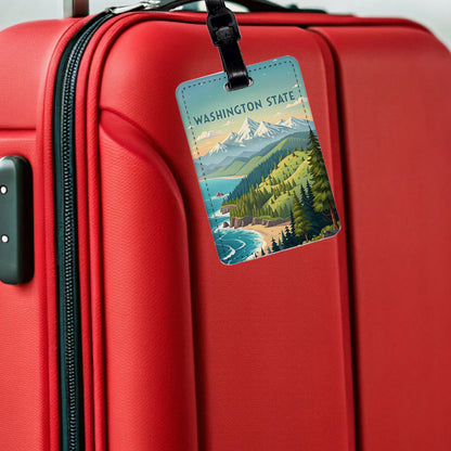 Washington State Beautiful Scene Travel Faux Leather Luggage Tag