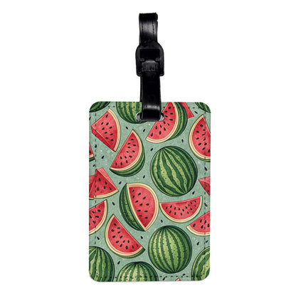 Watermelons Fruity Background Travel Faux Leather Luggage Tag