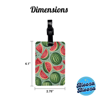 Watermelons Fruity Background Travel Faux Leather Luggage Tag